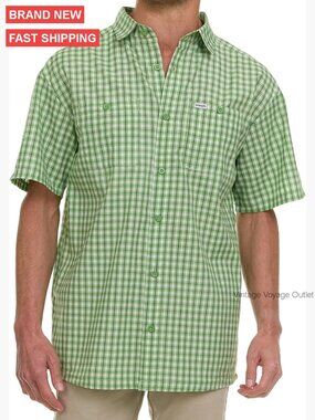 Big & Tall Short Sleeve Button Down Shirt, Plaid Casual Cotton